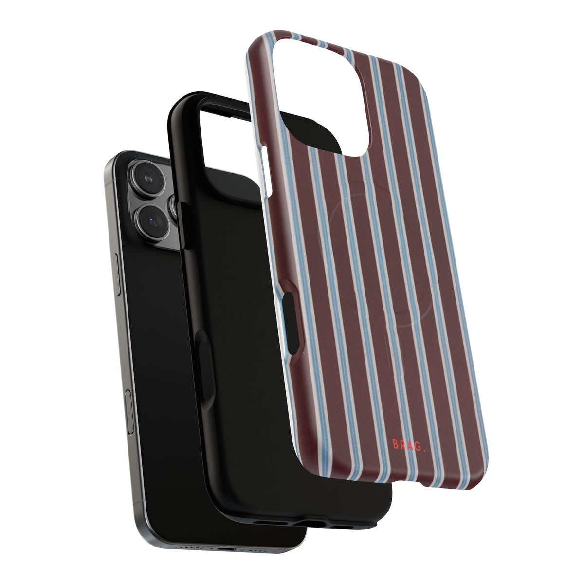 Maroon Lines MagSafe Tough Phone Case — Magnetic Protective Cover