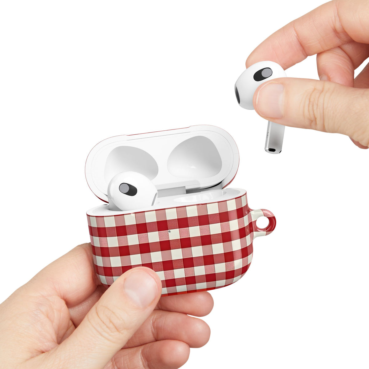 Red Gingham AirPod Case – Slim Protective Charging Case