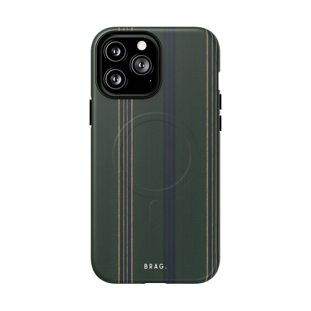 Olive Pinstripe MagSafe Tough Phone Case — Magnetic Protective Cover