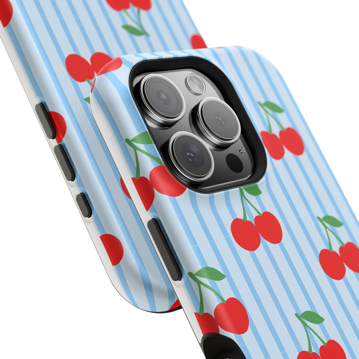 Sunday Market Magnetic Impact Phone Case — Blue Stripe Retro Design