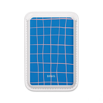 Coastal Grid MagSafe Vegan Wallet — Slim Phone Card Holder