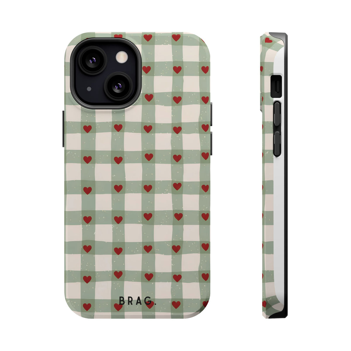 Mint Hearts Magnetic Impact-Resistant Phone Case