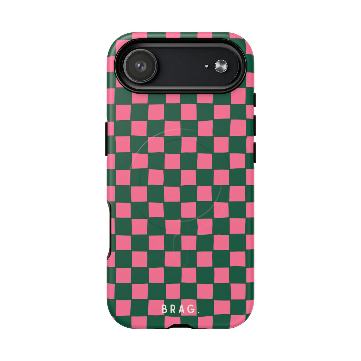 Rasberry Checks MagSafe Tough Phone Case — Magnetic Protective Cover