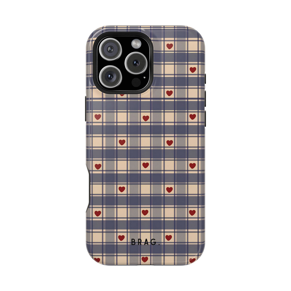 Heart Plaid Magnetic Impact-Resistant Phone Case