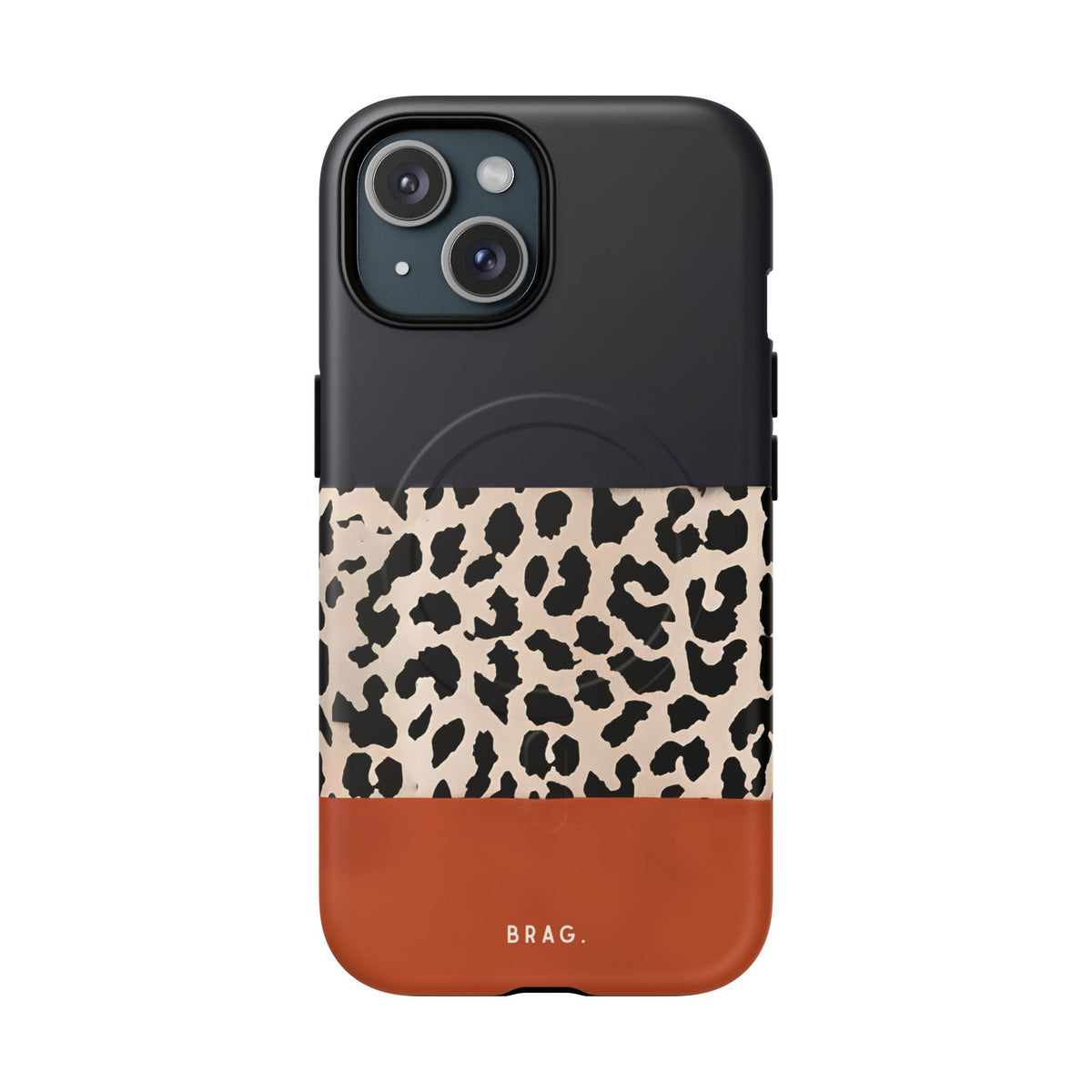 Leopard Block MagSafe Tough Phone Case — Magnetic Protective Cover