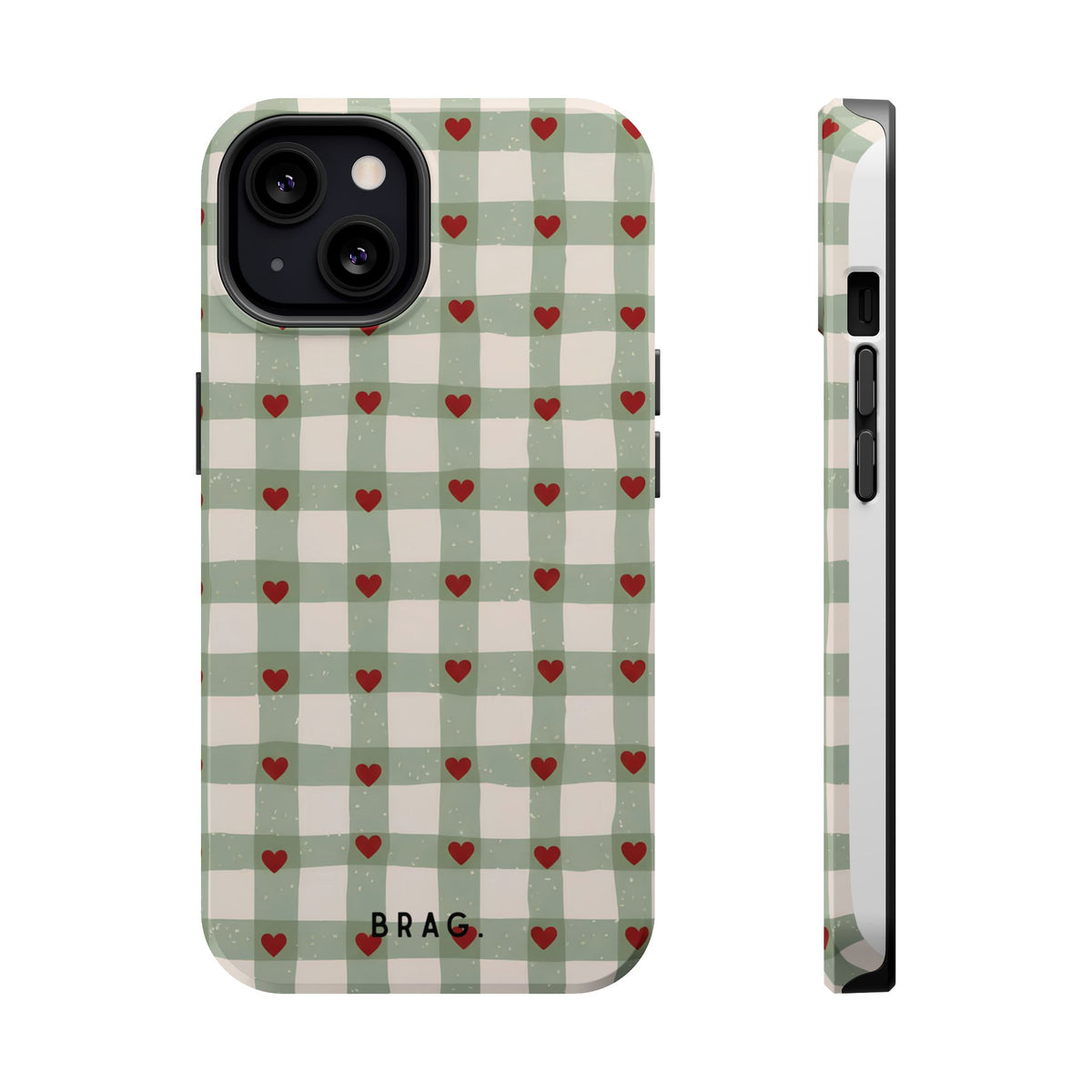 Mint Hearts Magnetic Impact-Resistant Phone Case