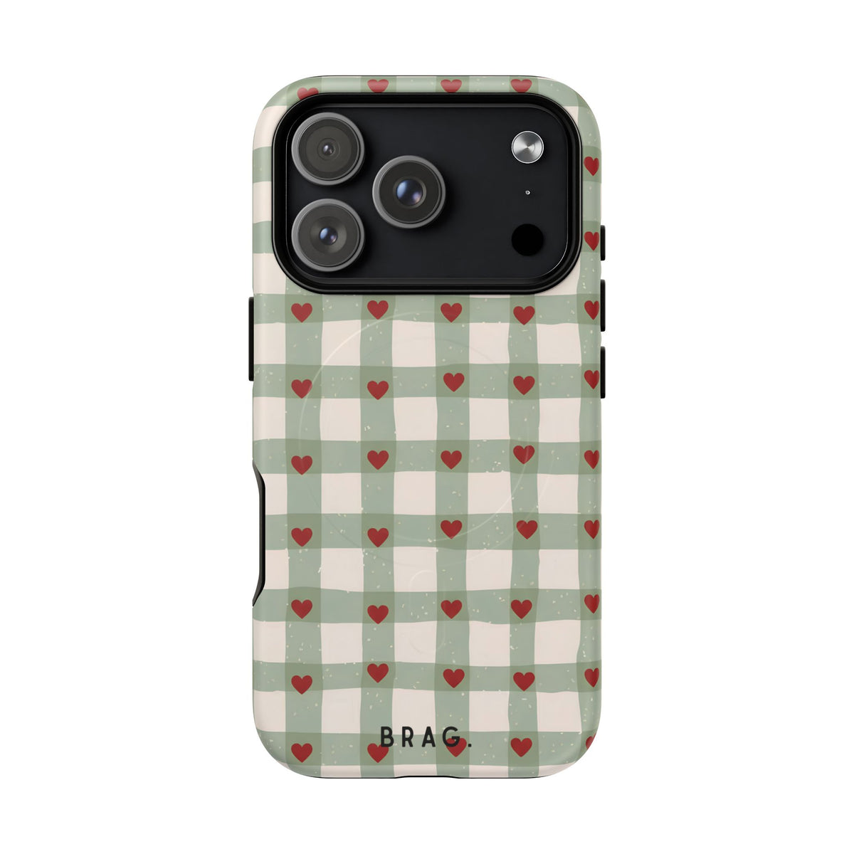 Mint Hearts MagSafe Tough Phone Case — Magnetic Protective Cover