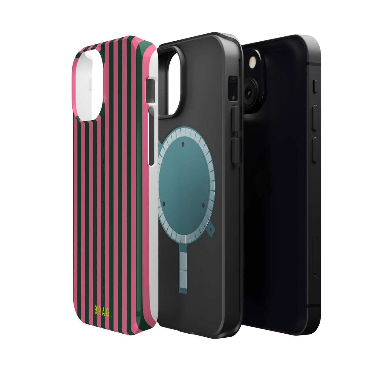 Flamingo Stripe Magnetic Impact-Resistant Phone Case