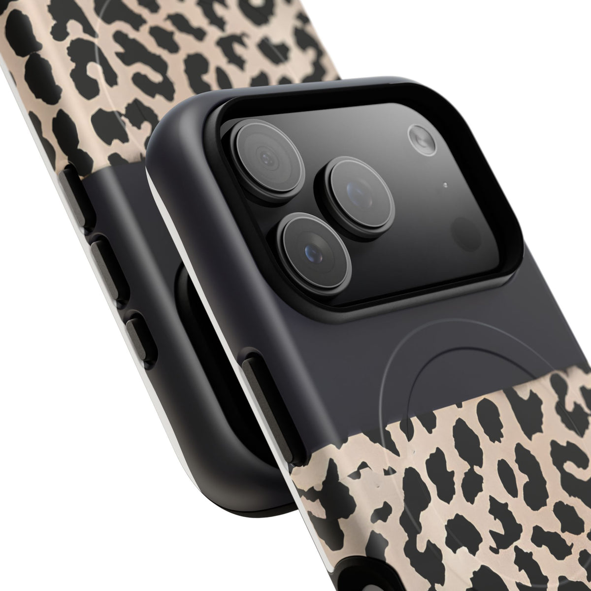 Leopard Block MagSafe Tough Phone Case — Magnetic Protective Cover