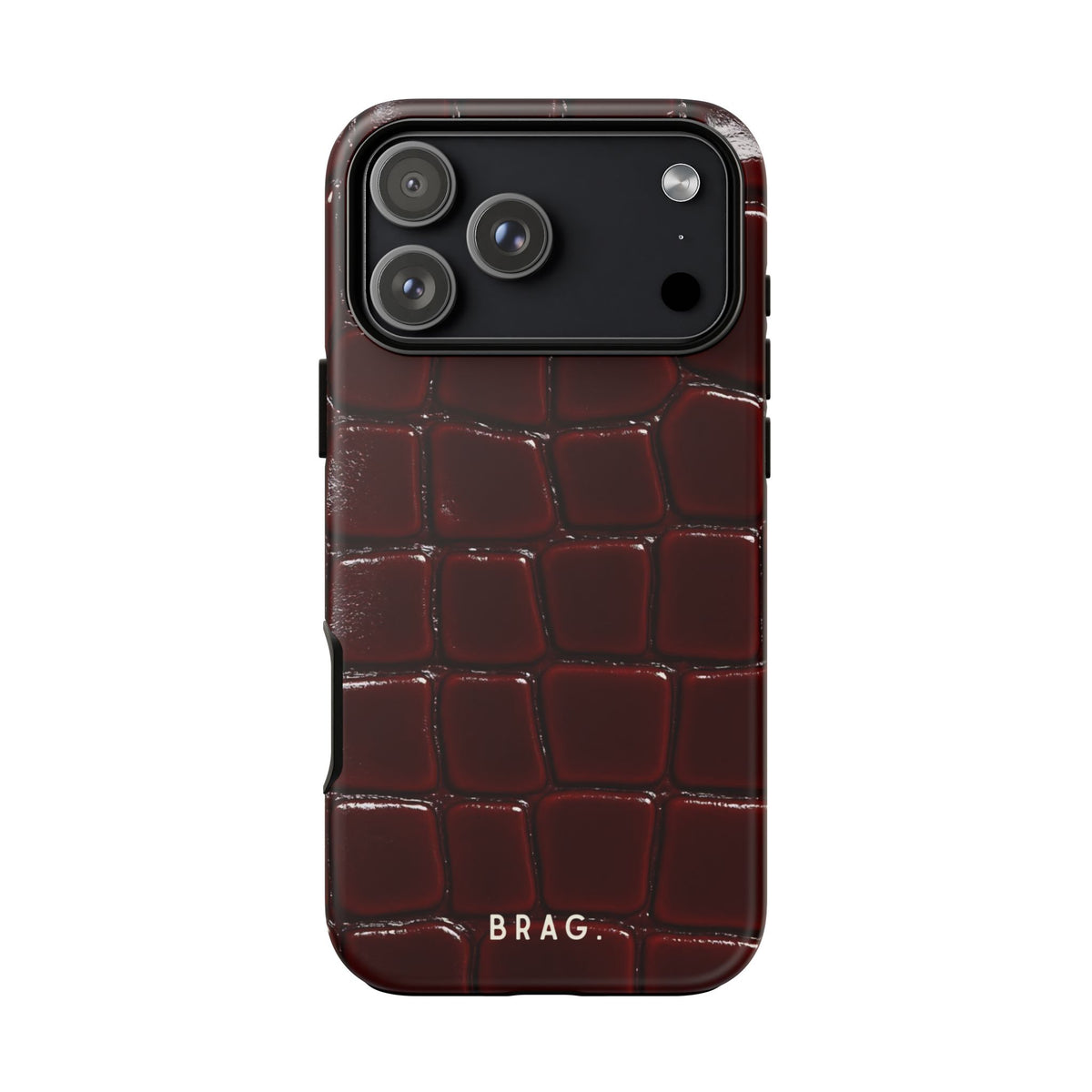 Cherry Leather Tough Phone Case – Shockproof Protective iPhone Cover
