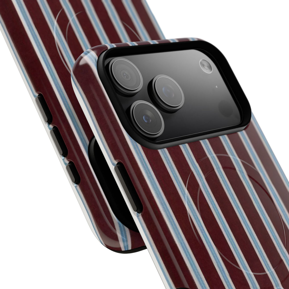 Maroon Lines MagSafe Tough Phone Case — Magnetic Protective Cover