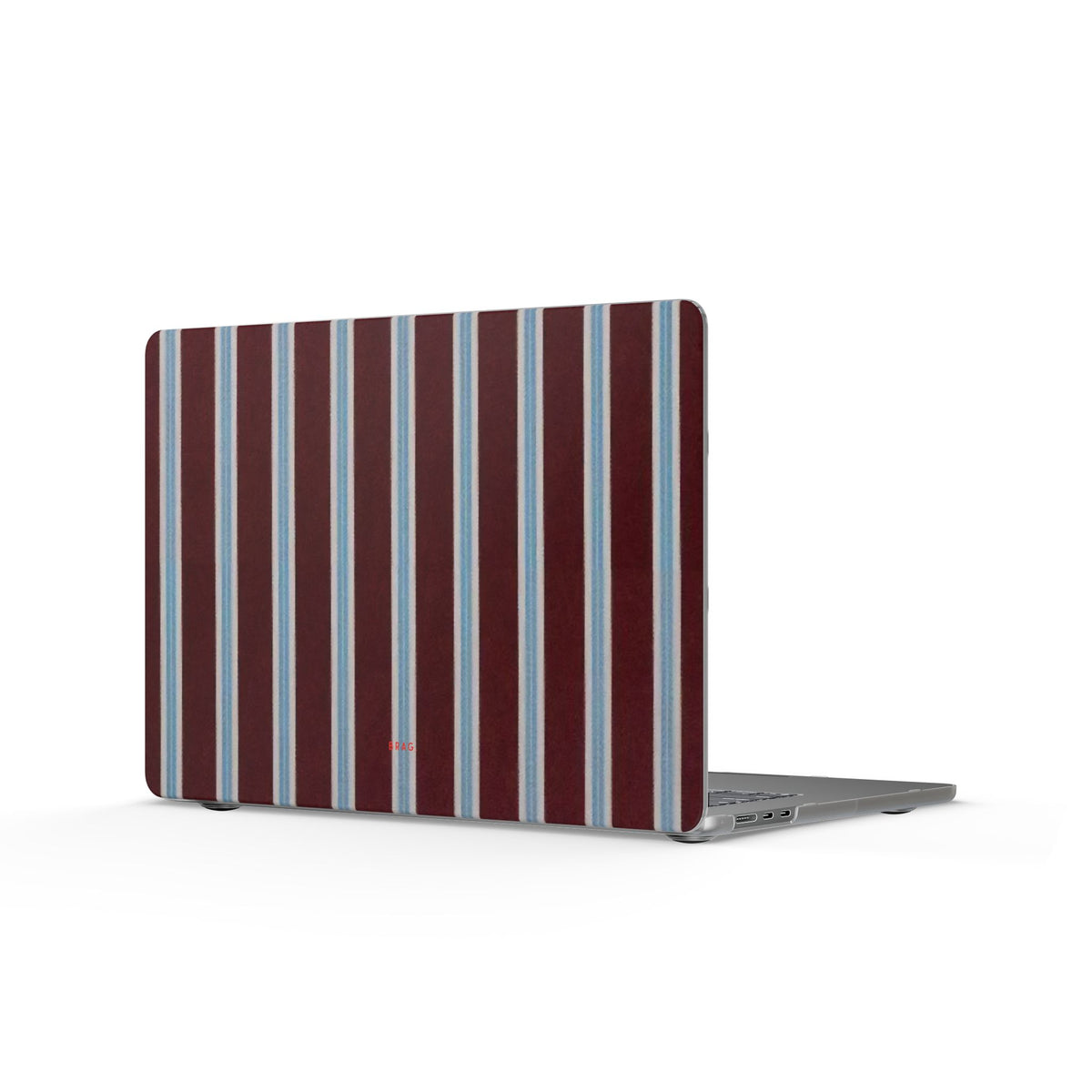 Maroon Lines Matte MacBook Case — Slim Protective Laptop Cover