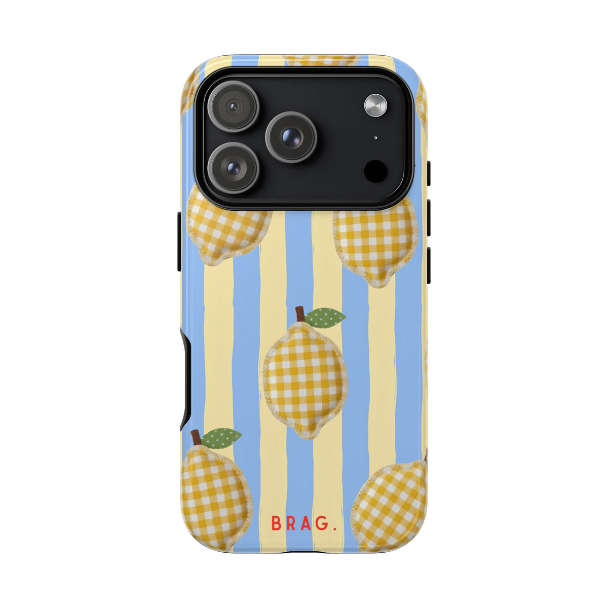 Lemon Checks Tough Phone Case – Shockproof Protective iPhone Cover