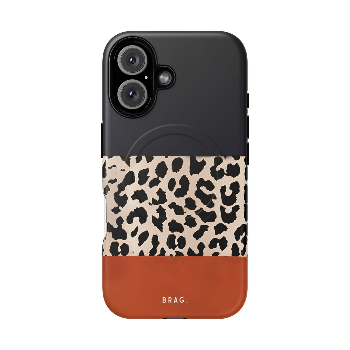 Leopard Block MagSafe Tough Phone Case — Magnetic Protective Cover