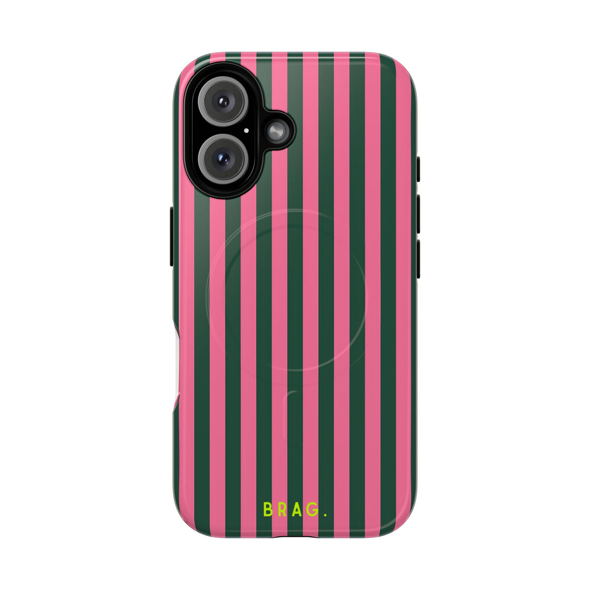 Flamingo Stripe MagSafe Tough Phone Case — Magnetic Protective Cover