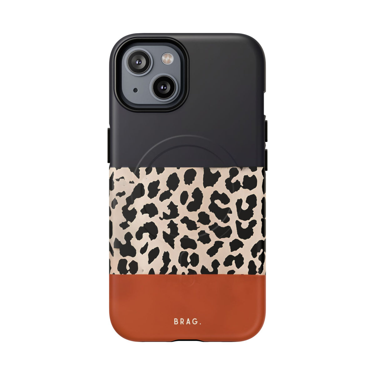 Leopard Block MagSafe Tough Phone Case — Magnetic Protective Cover