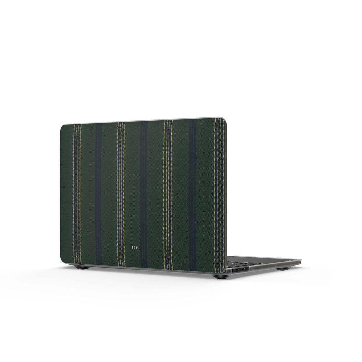 Olive Pinstripe Matte MacBook Case — Slim Protective Laptop Cover