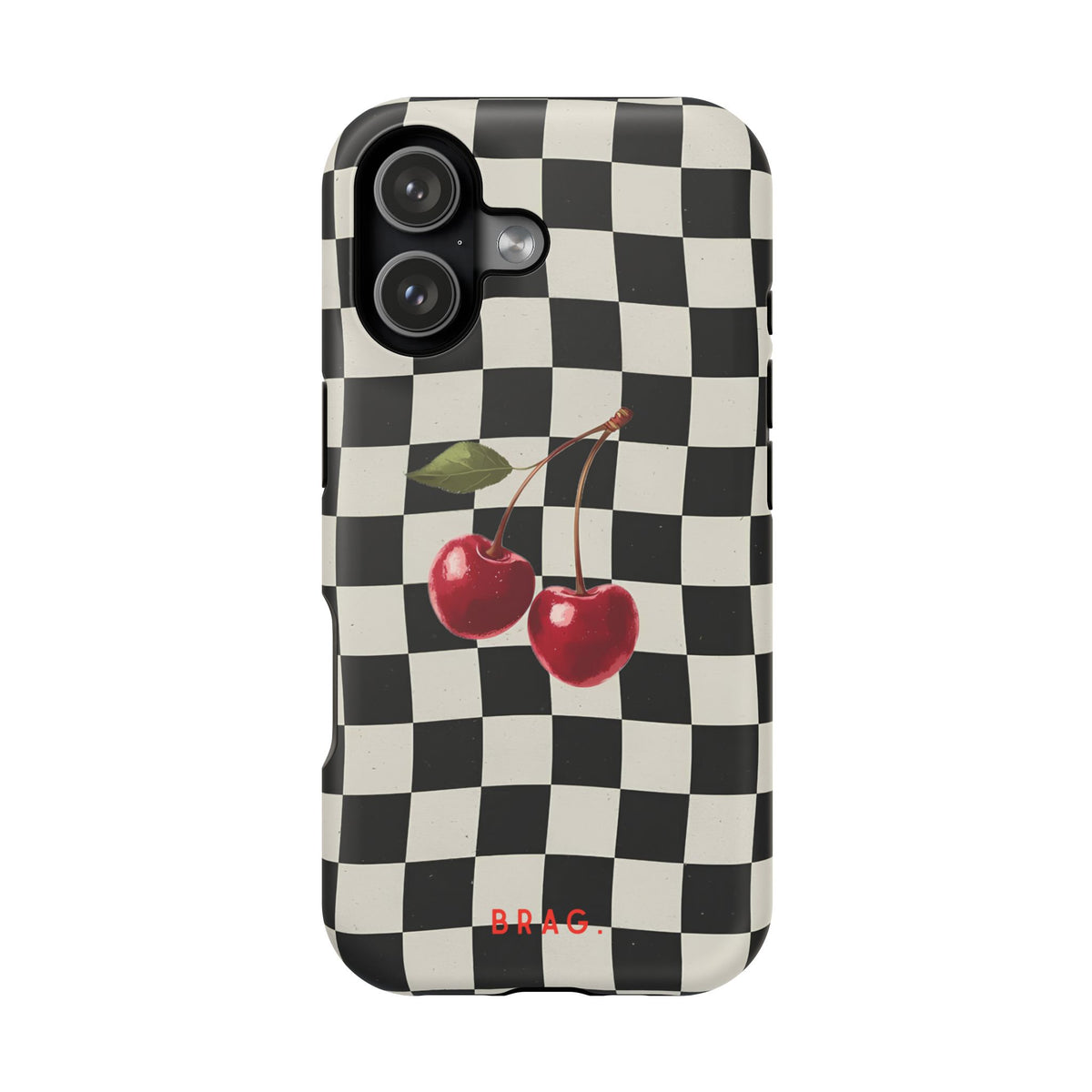 Cherry Check Magnetic Impact-Resistant Phone Case