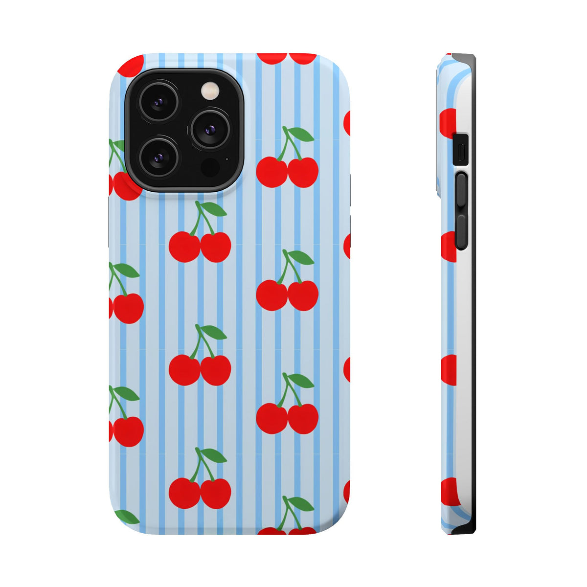 Sunday Market Magnetic Impact Phone Case — Blue Stripe Retro Design