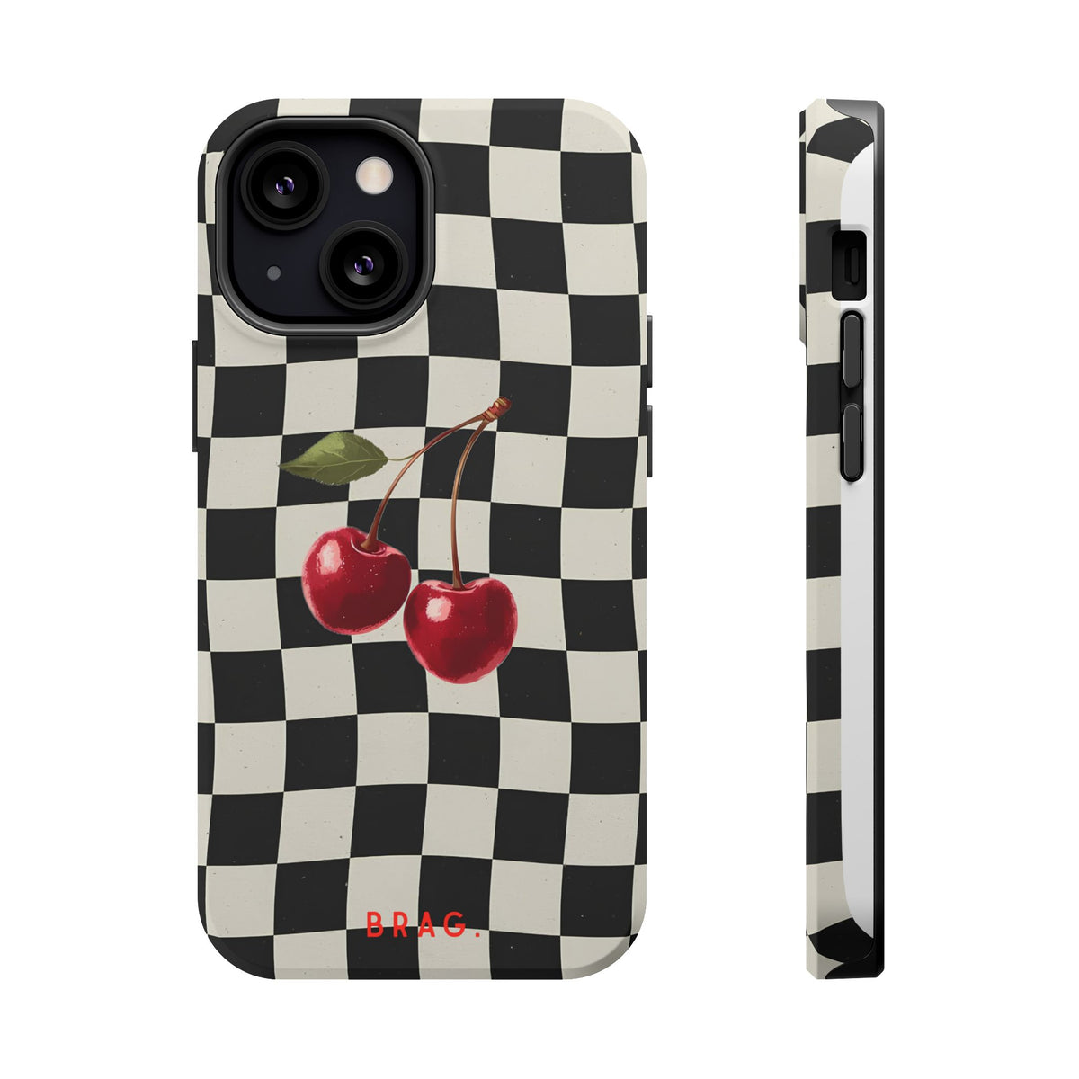 Cherry Check Magnetic Impact-Resistant Phone Case
