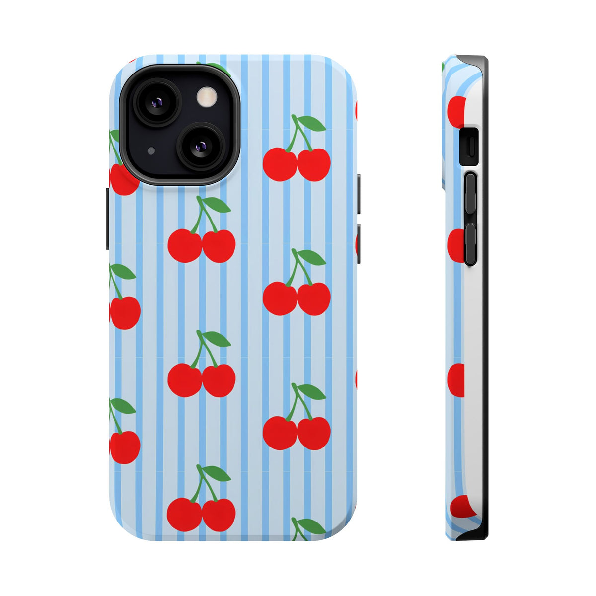 Sunday Market Magnetic Impact Phone Case — Blue Stripe Retro Design