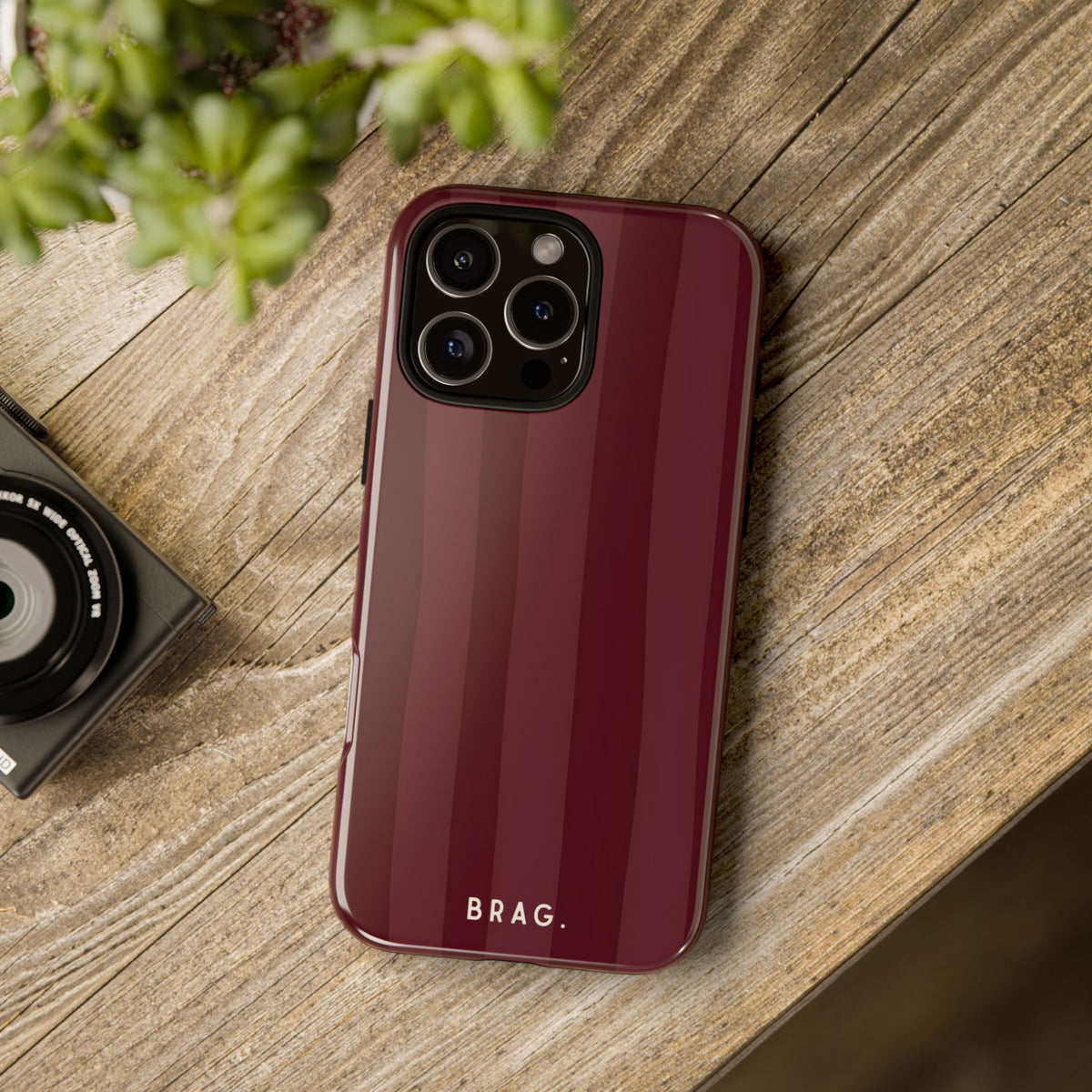 Dark Cherry Tough Phone Case – Shockproof Protective iPhone Cover