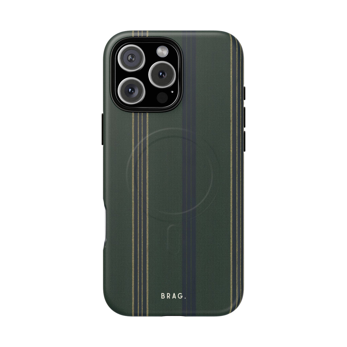 Olive Pinstripe MagSafe Tough Phone Case — Magnetic Protective Cover