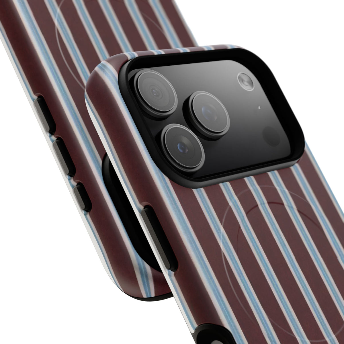Maroon Lines MagSafe Tough Phone Case — Magnetic Protective Cover