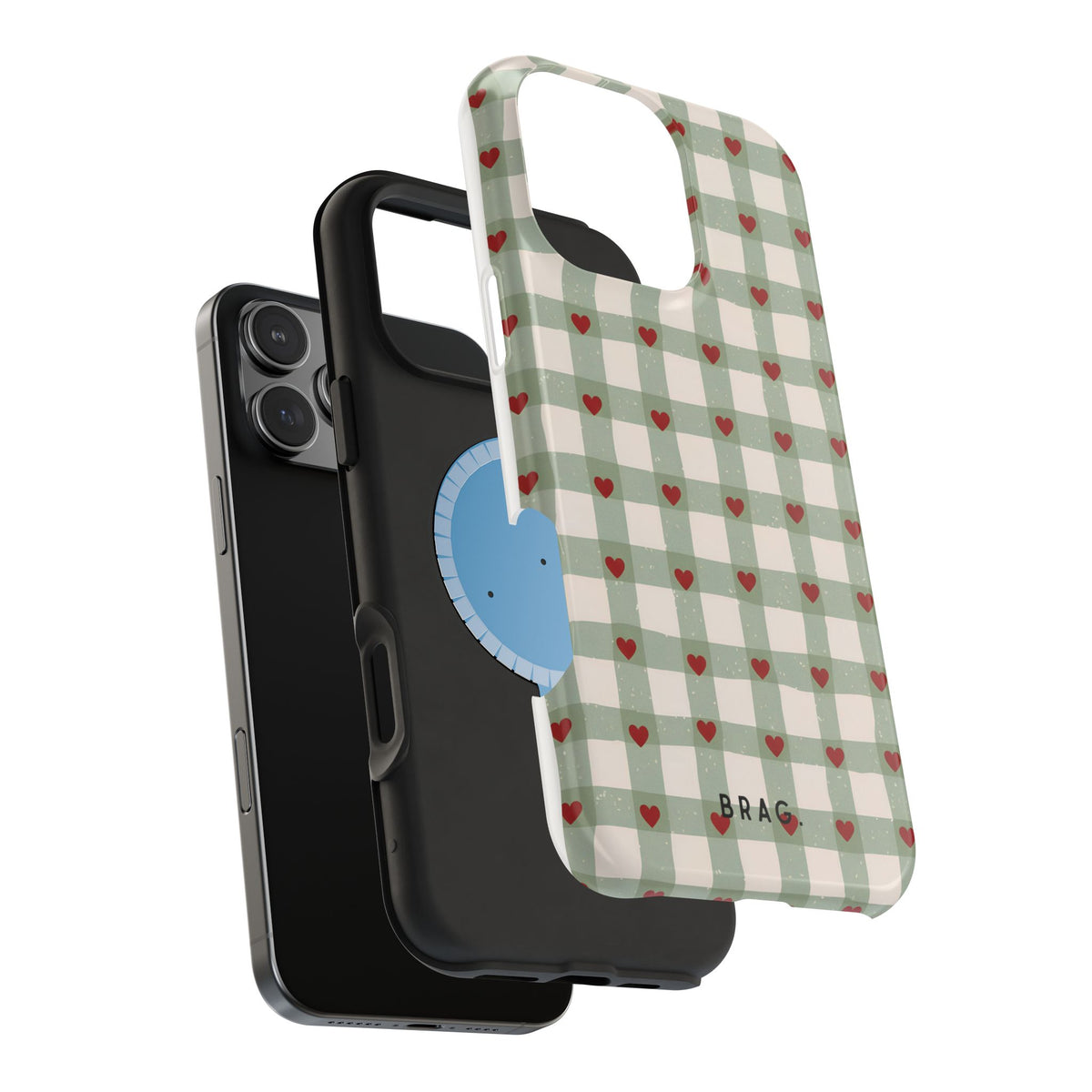 Mint Hearts Magnetic Impact-Resistant Phone Case