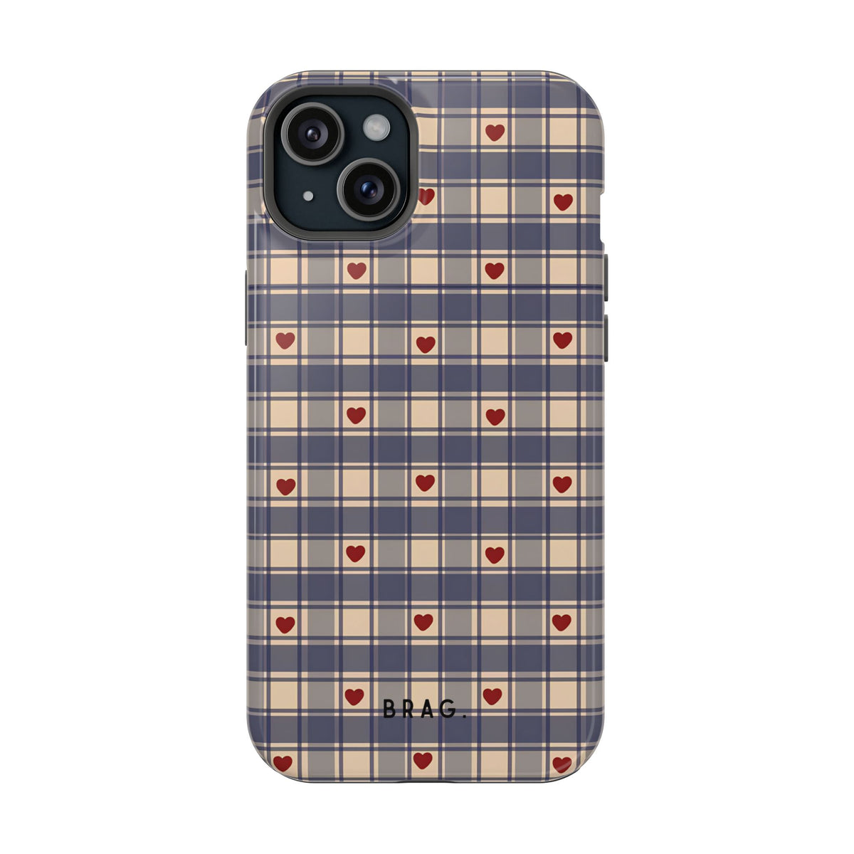 Heart Plaid Magnetic Impact-Resistant Phone Case