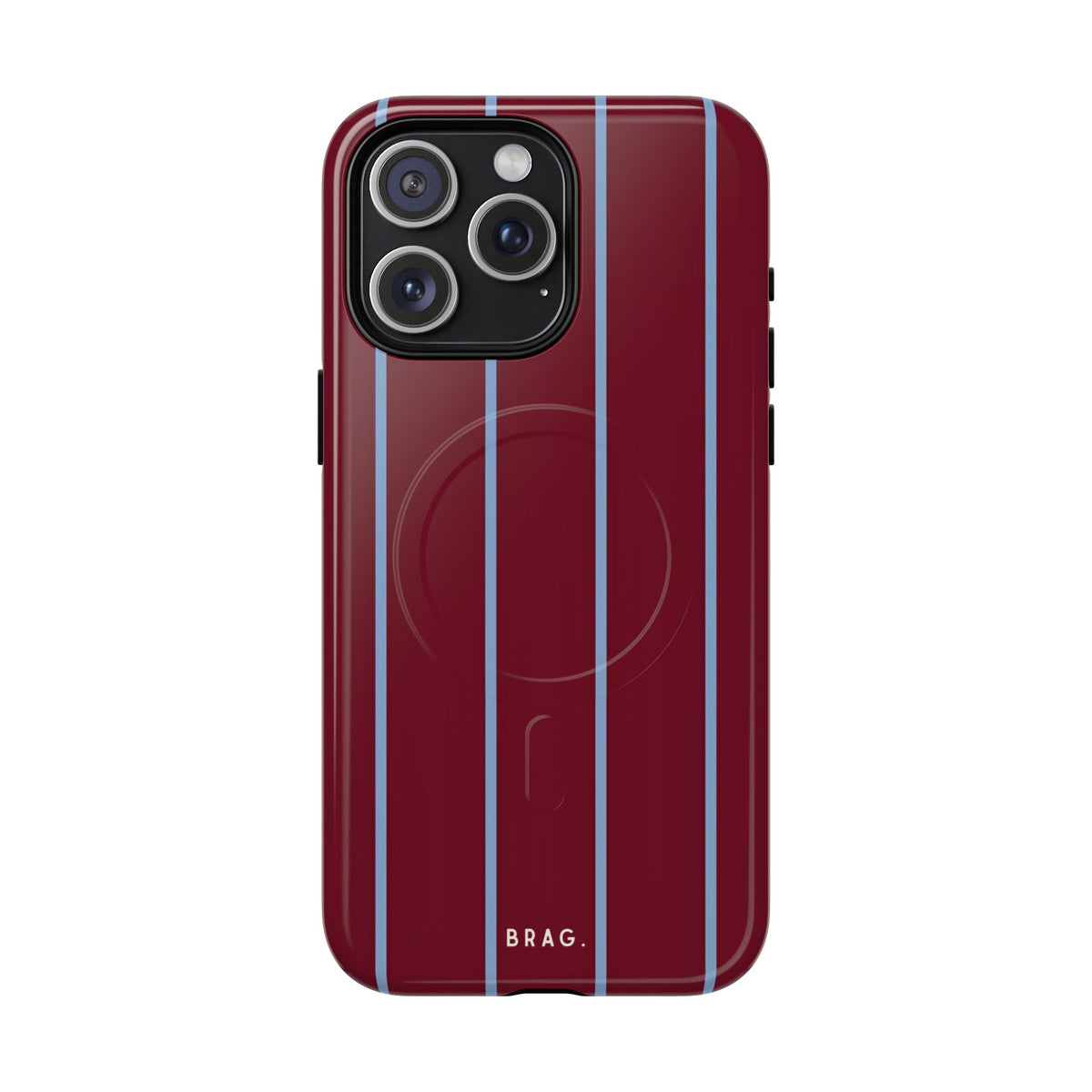 Bordeaux Stripe MagSafe Tough Phone Case — Magnetic Protective Cover