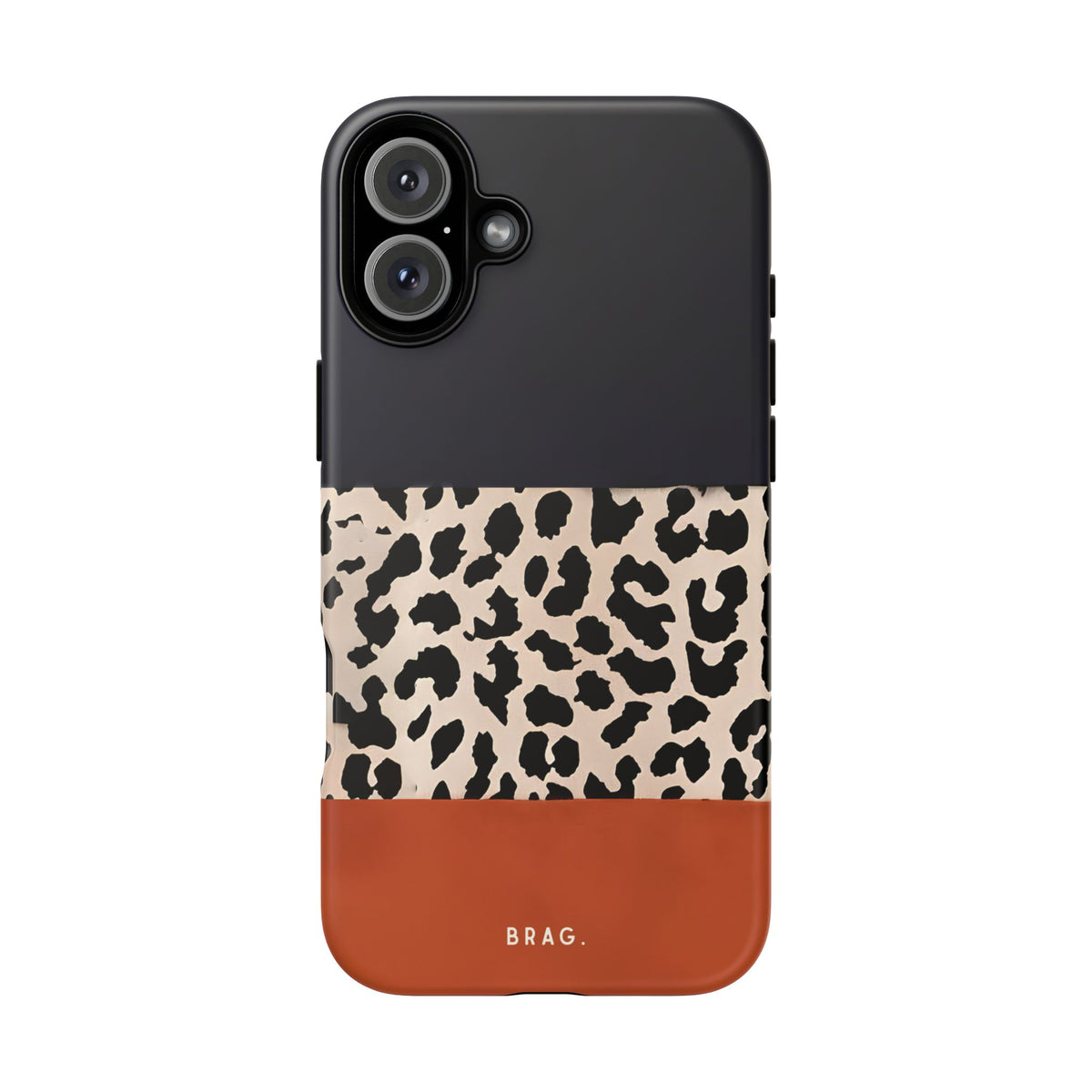 Leopard Block Tough Phone Case – Shockproof Protective iPhone Cover