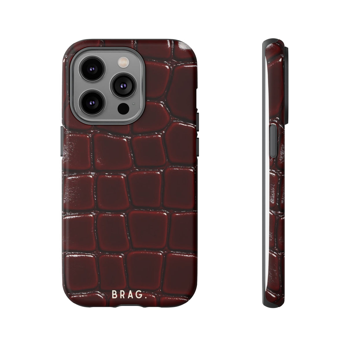 Cherry Leather Tough Phone Case – Shockproof Protective iPhone Cover