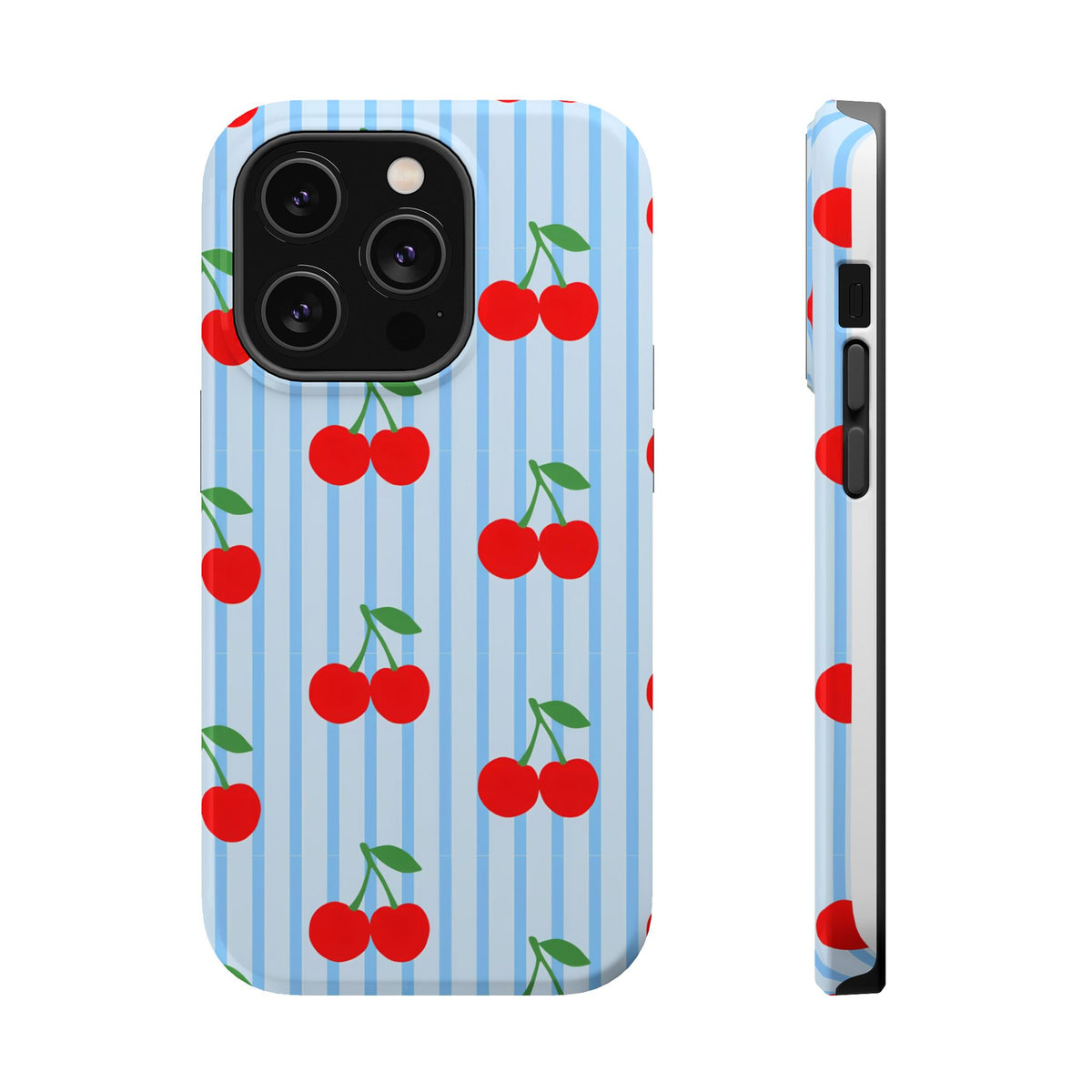 Sunday Market Magnetic Impact Phone Case — Blue Stripe Retro Design