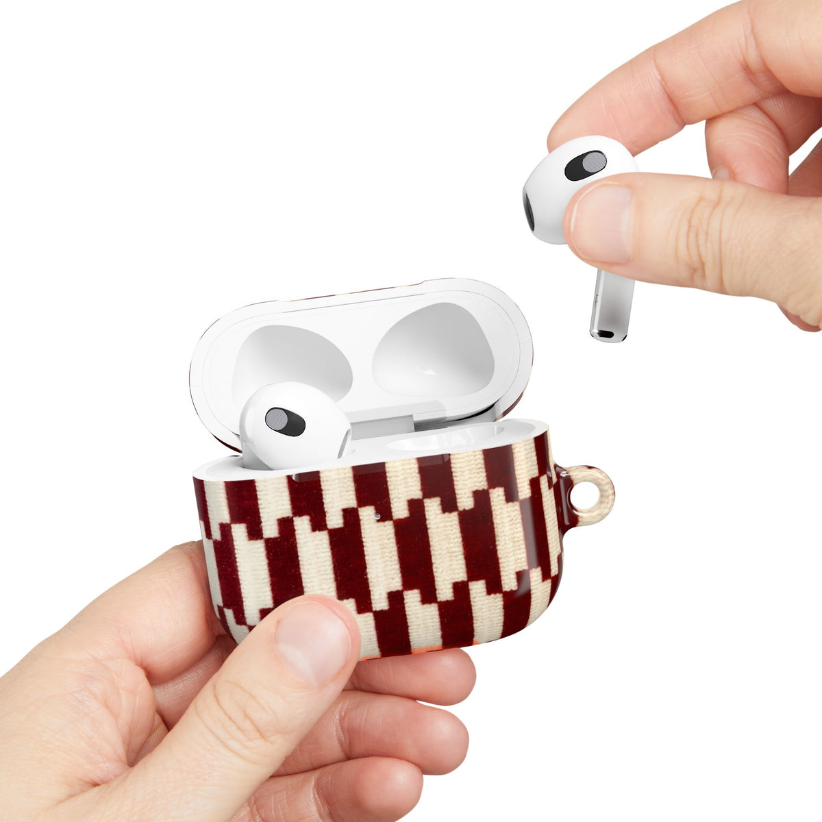 Wine & Cream AirPod Case – Slim Protective Charging Case