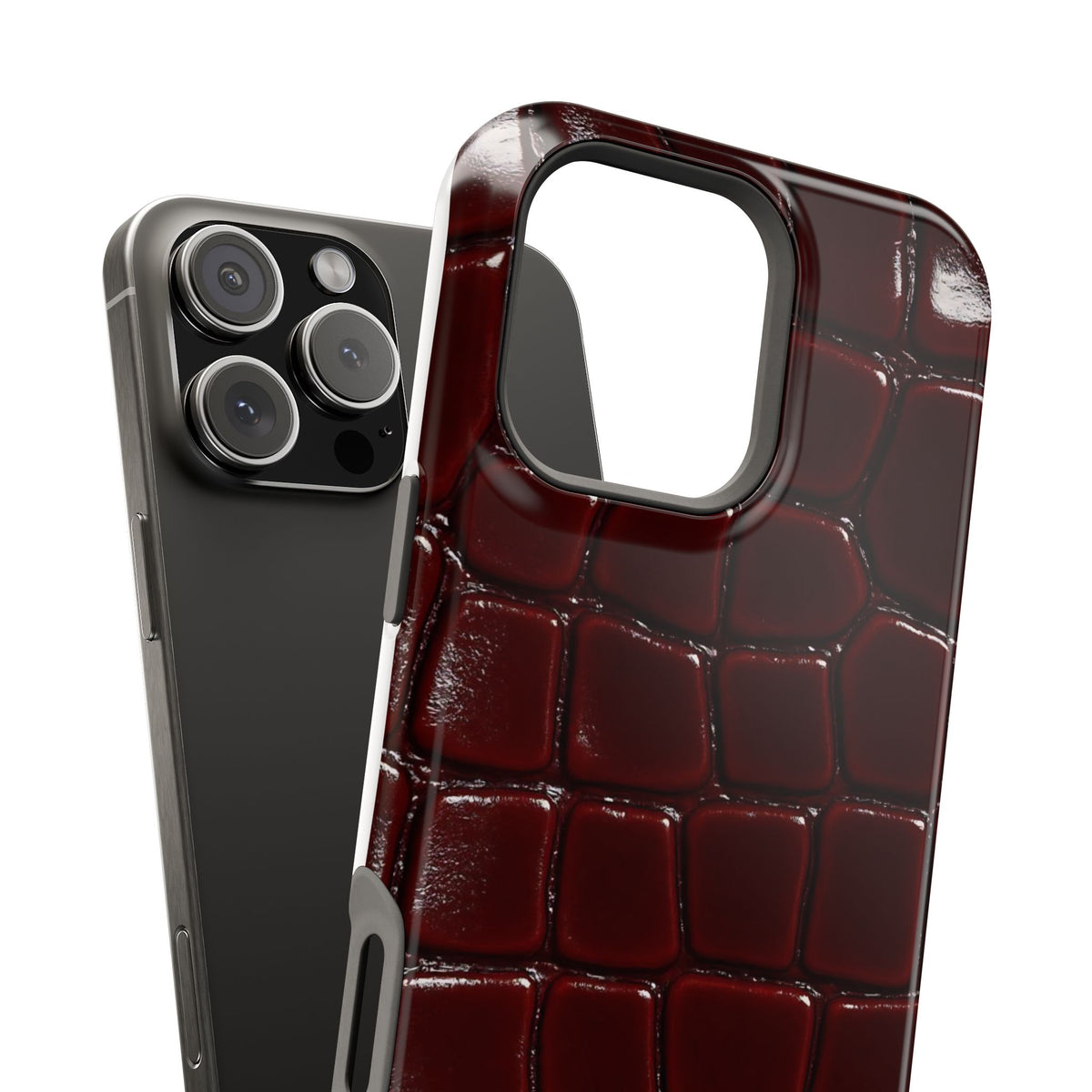 Cherry Leather Magnetic Impact-Resistant Phone Case