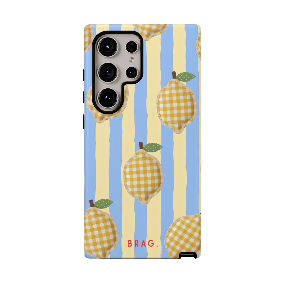 Lemon Checks Tough Phone Case – Shockproof Protective iPhone Cover