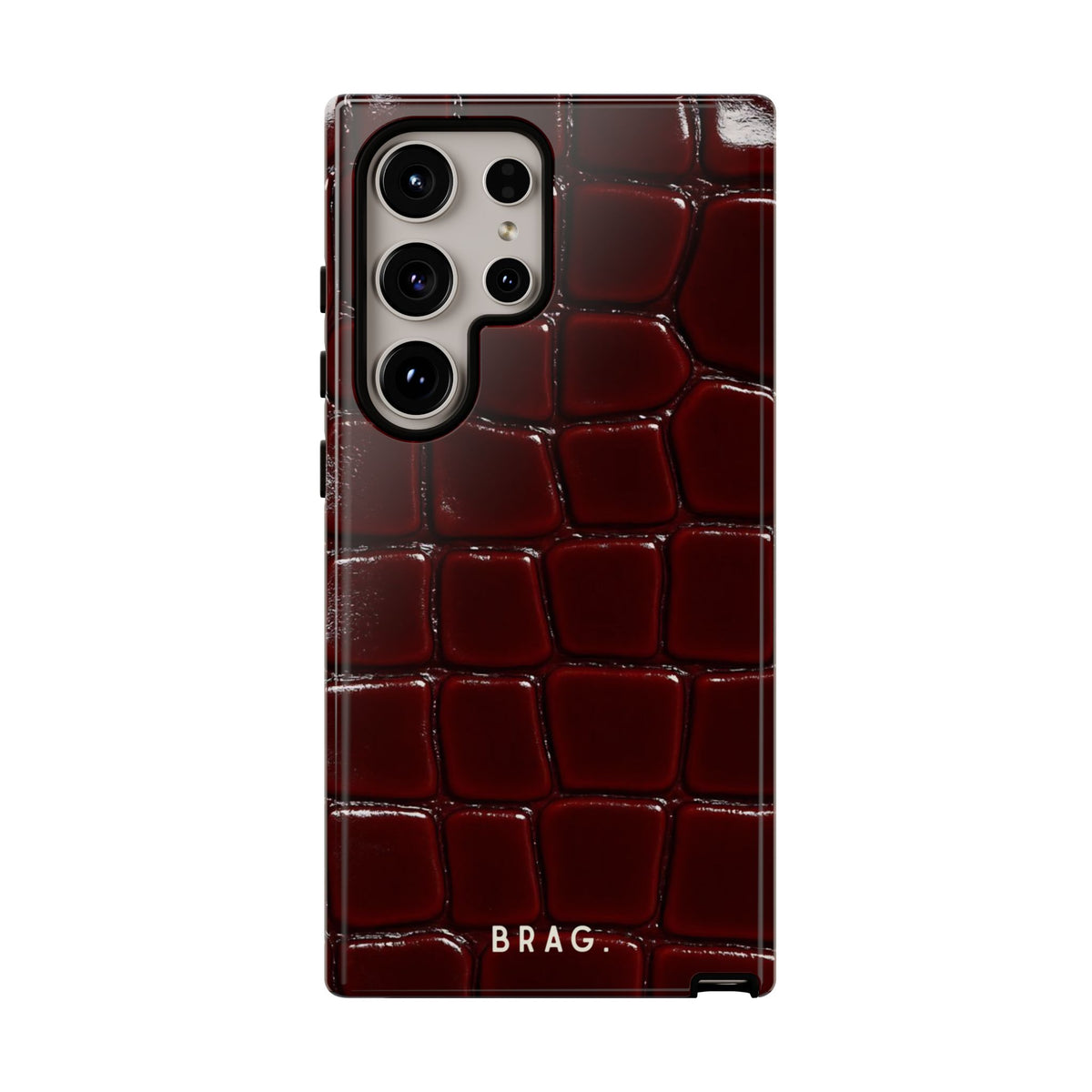 Cherry Leather Tough Phone Case – Shockproof Protective iPhone Cover
