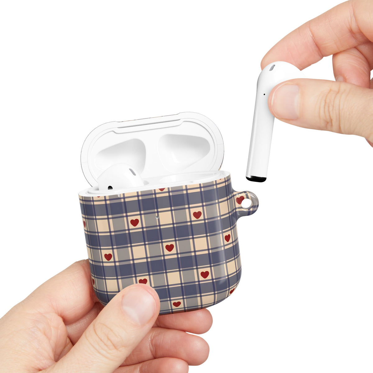 Heart Plaid AirPod Case – Slim Protective Charging Case