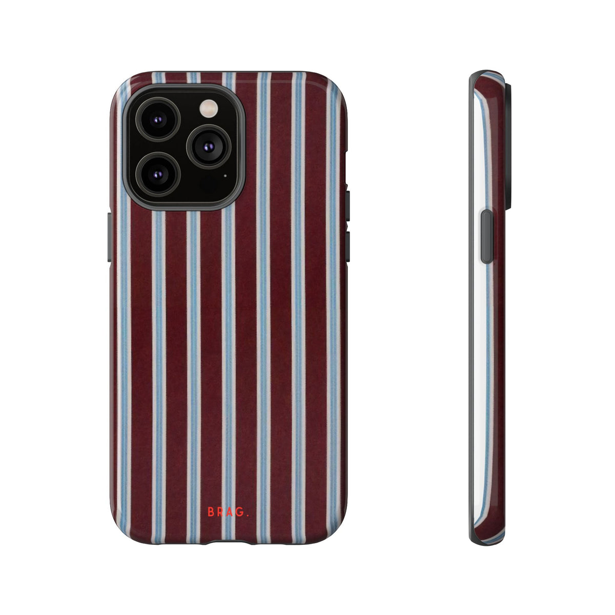 Maroon Lines Tough Phone Case – Shockproof Protective iPhone Cover