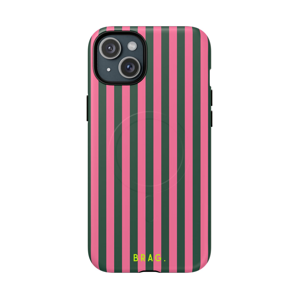 Flamingo Stripe MagSafe Tough Phone Case — Magnetic Protective Cover