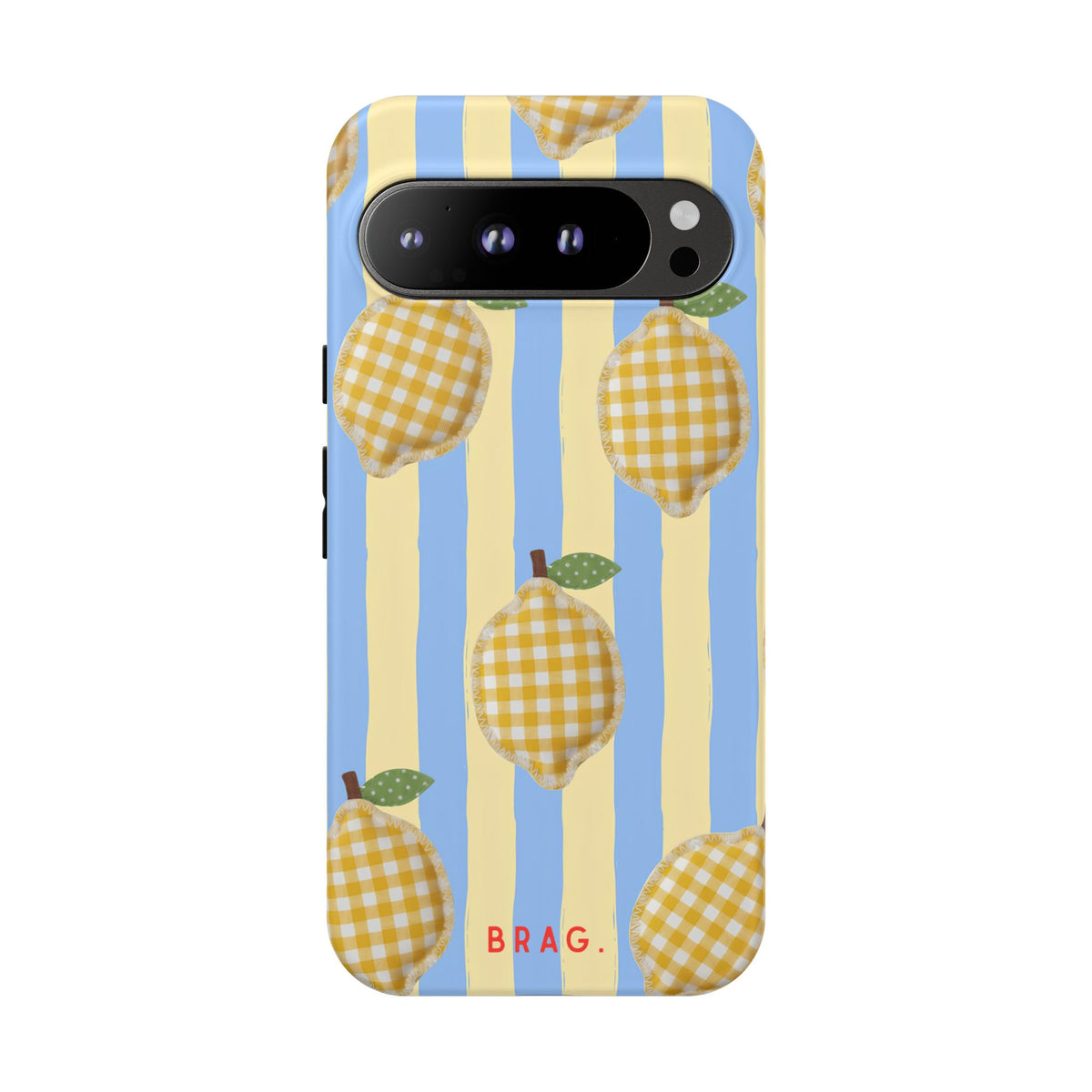 Lemon Checks Tough Phone Case – Shockproof Protective iPhone Cover