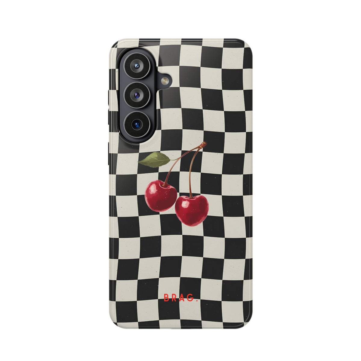 Cherry Check Magnetic Impact-Resistant Phone Case