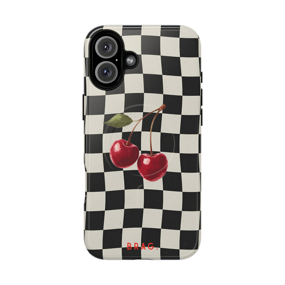 Cherry Check MagSafe Tough Phone Case — Magnetic Protective Cover