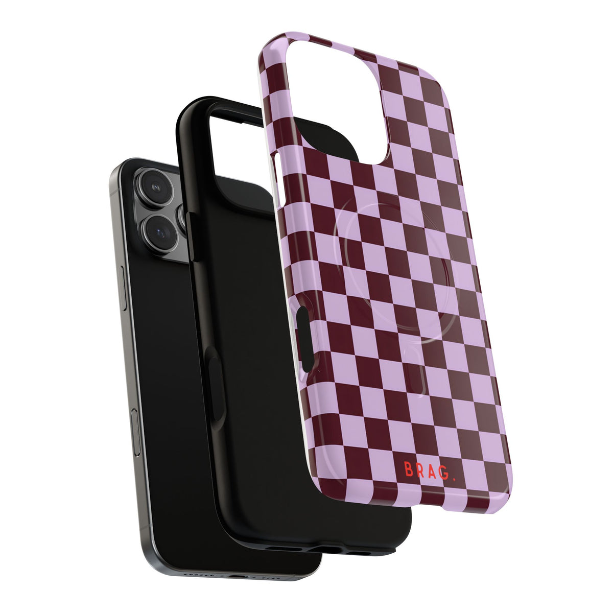 Cherry Check MagSafe Tough Phone Case — Magnetic Protective Cover