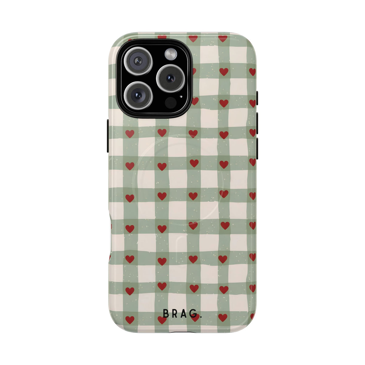 Mint Hearts MagSafe Tough Phone Case — Magnetic Protective Cover