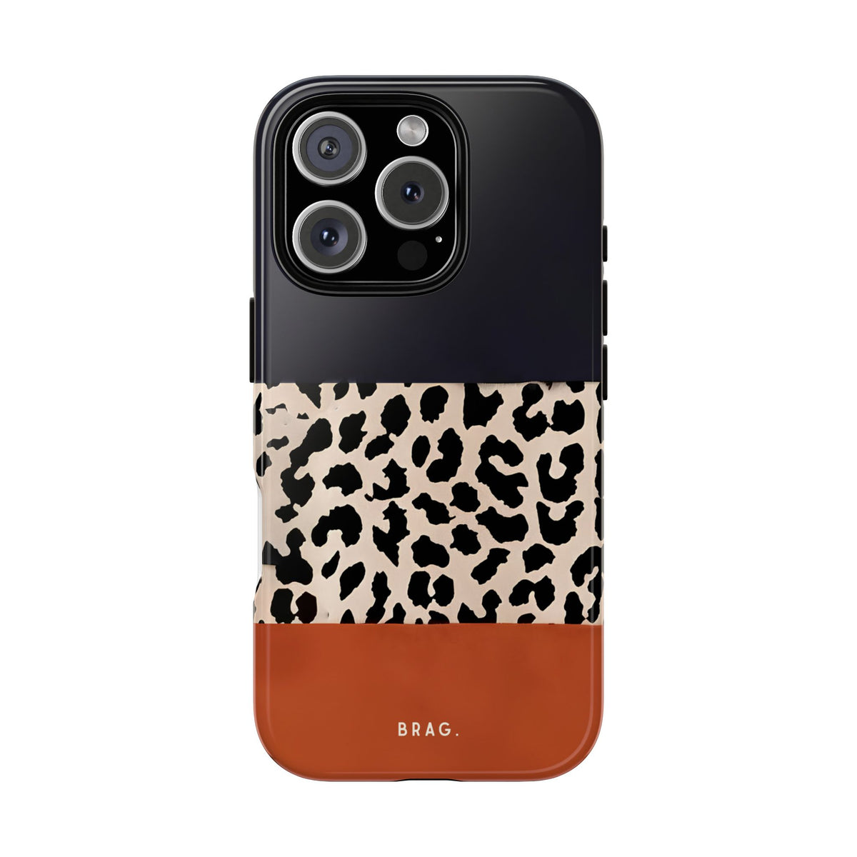 Leopard Block Tough Phone Case – Shockproof Protective iPhone Cover