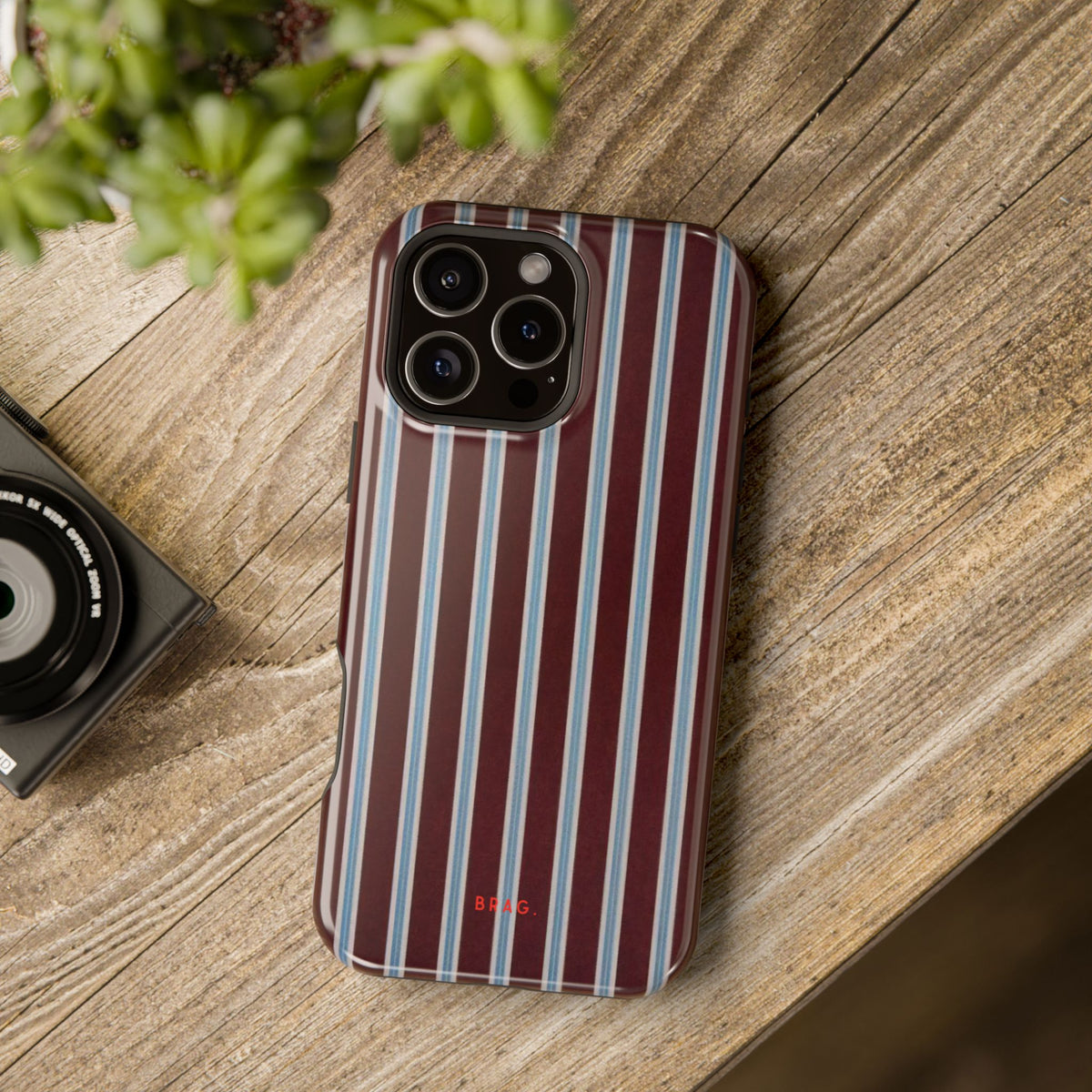 Maroon Lines Magnetic Impact-Resistant Phone Case