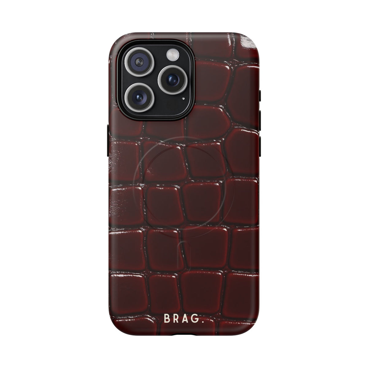 Cherry Leather MagSafe Tough Phone Case — Magnetic Protective Cover