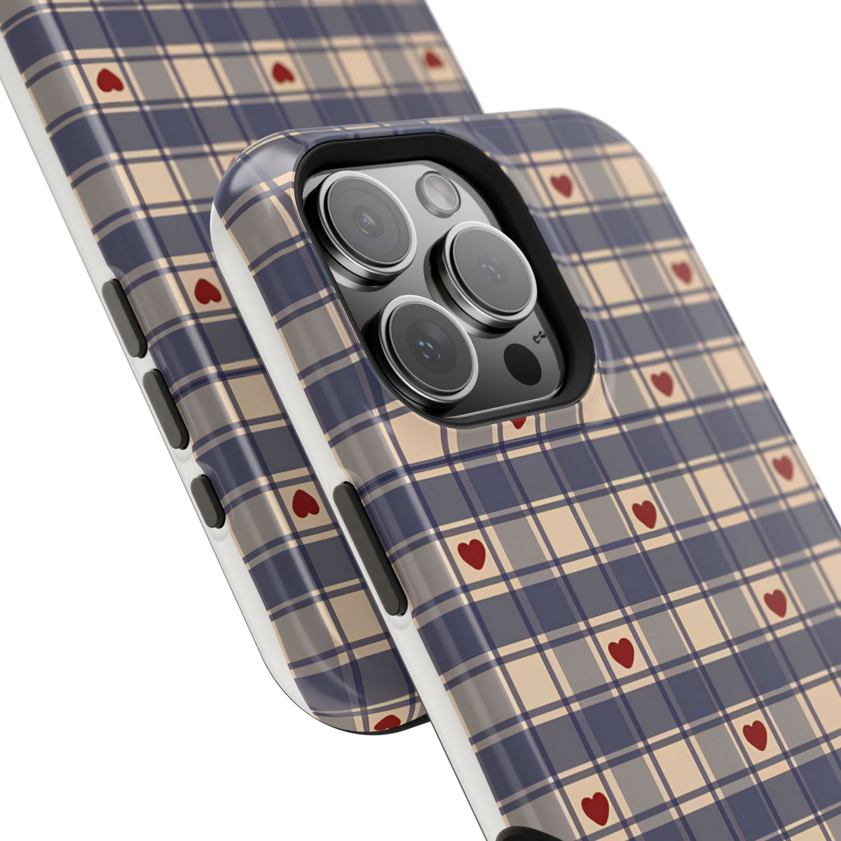 Heart Plaid Magnetic Impact-Resistant Phone Case